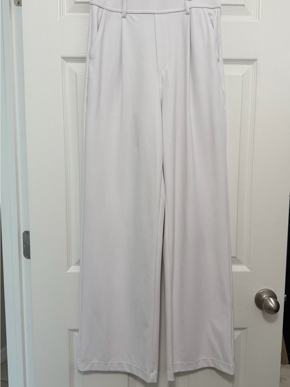 Halara Women’s Wide-Leg Ponte Trouser Pants in White